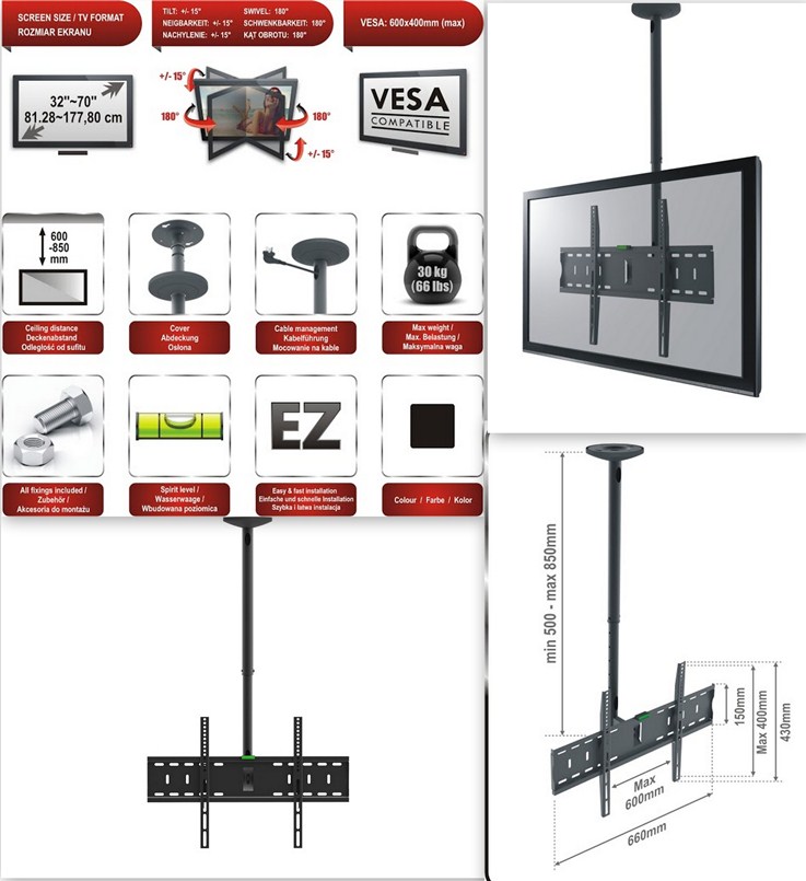 ������ �� ����� �� 32" �� 70" (97.90��) ������ �� LCD, ������, LED ���
